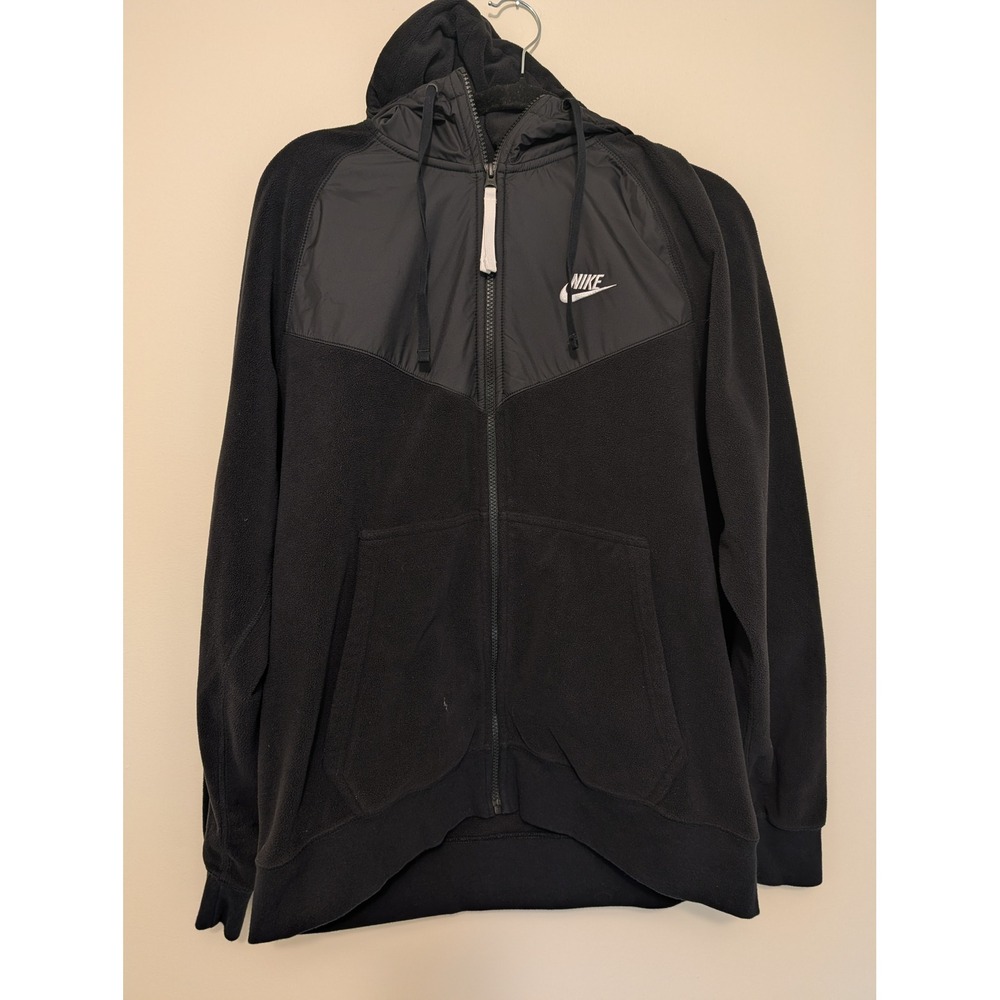 Nike NSW Winterized Polar Fleece Full Zip Hoodie Mens Large Black Windrunner
